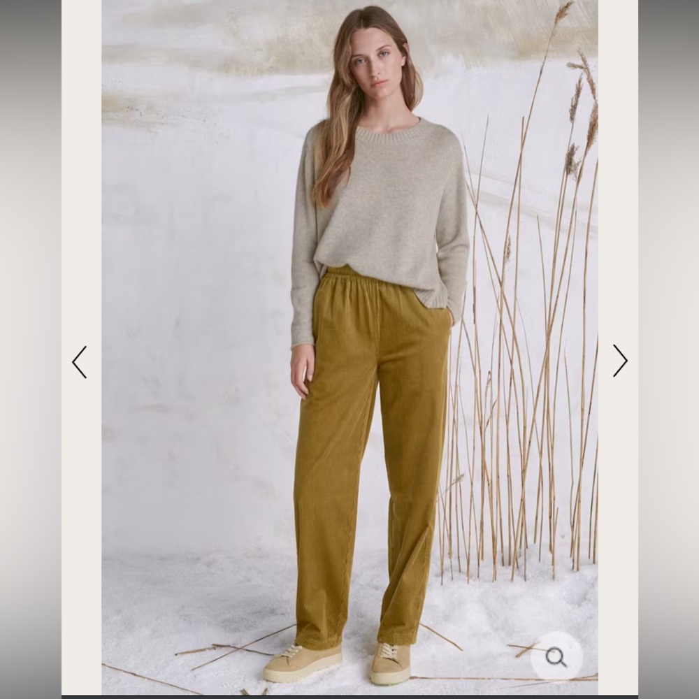 Poetry Elastic Pants - Ochre green